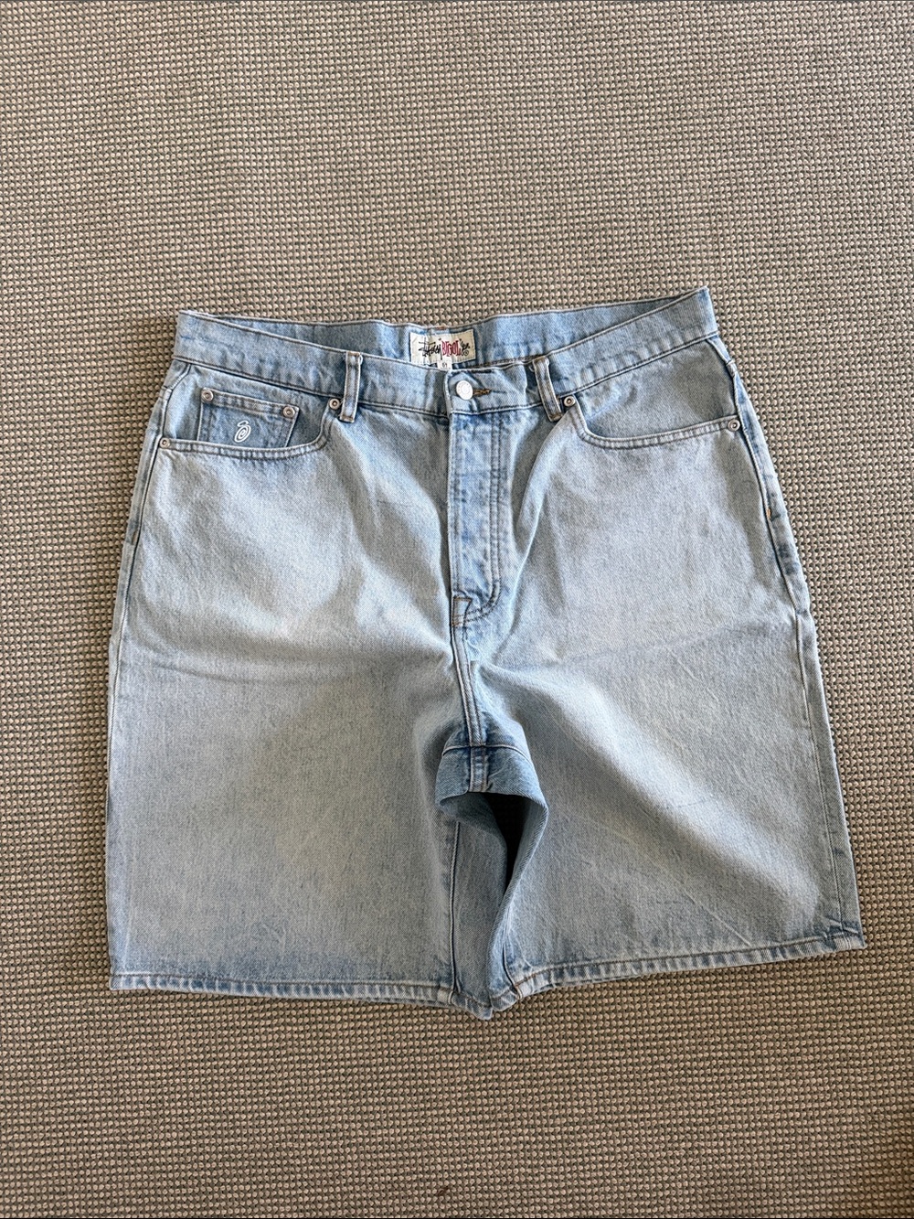 Stussy Light Blue Men's Denim Jean Shorts